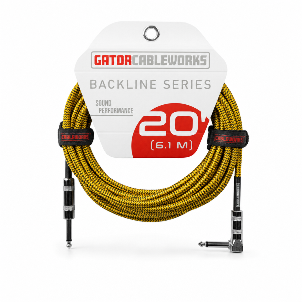Gator Cableworks Backline Braided Instrument Cable 6.1m Right Angle