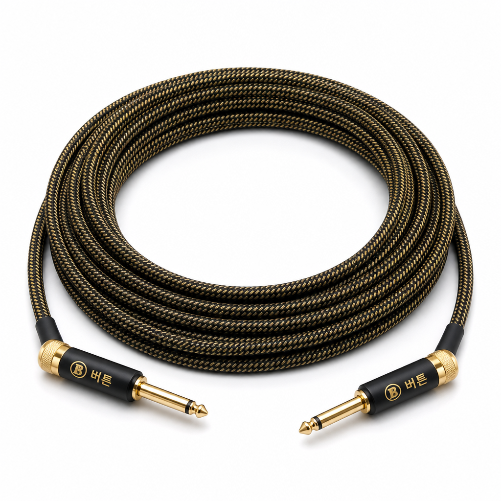 버튼 Gold Rush Silent Cable 기타 & 베이스 케이블 5m (GDRS500R)