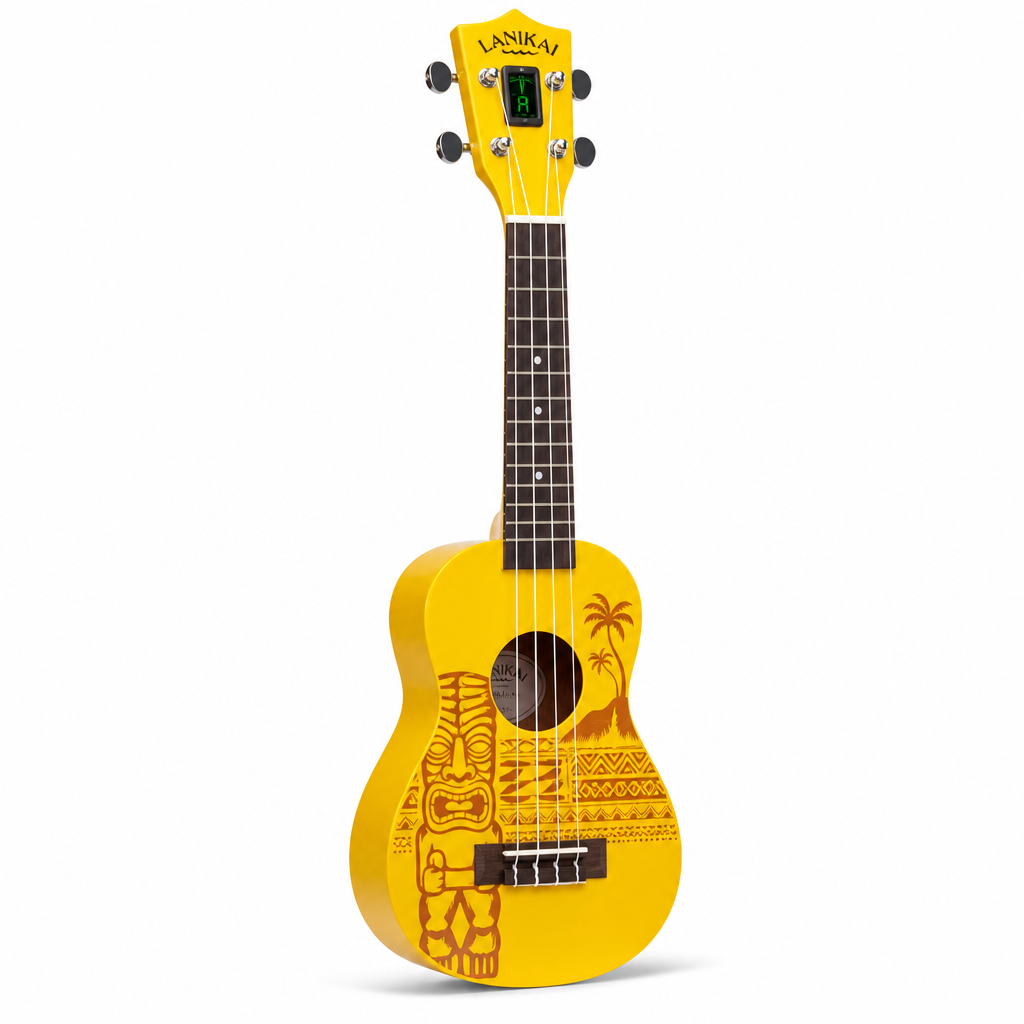 Lanikai 코알라 Kohala Tiki 튜너내장 콘서트 우쿨렐레 (Yellow)