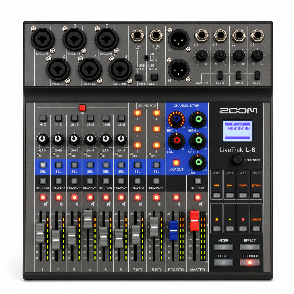 Zoom LiveTrak L-8 디지털 믹서 레코더