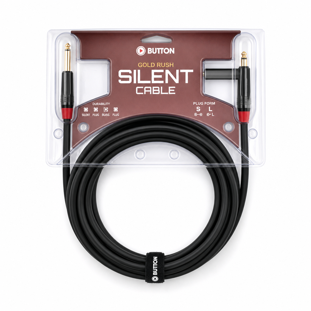 Button Gold Rush Silent Cable 기타 & 베이스 케이블 5m (GDRS500R)