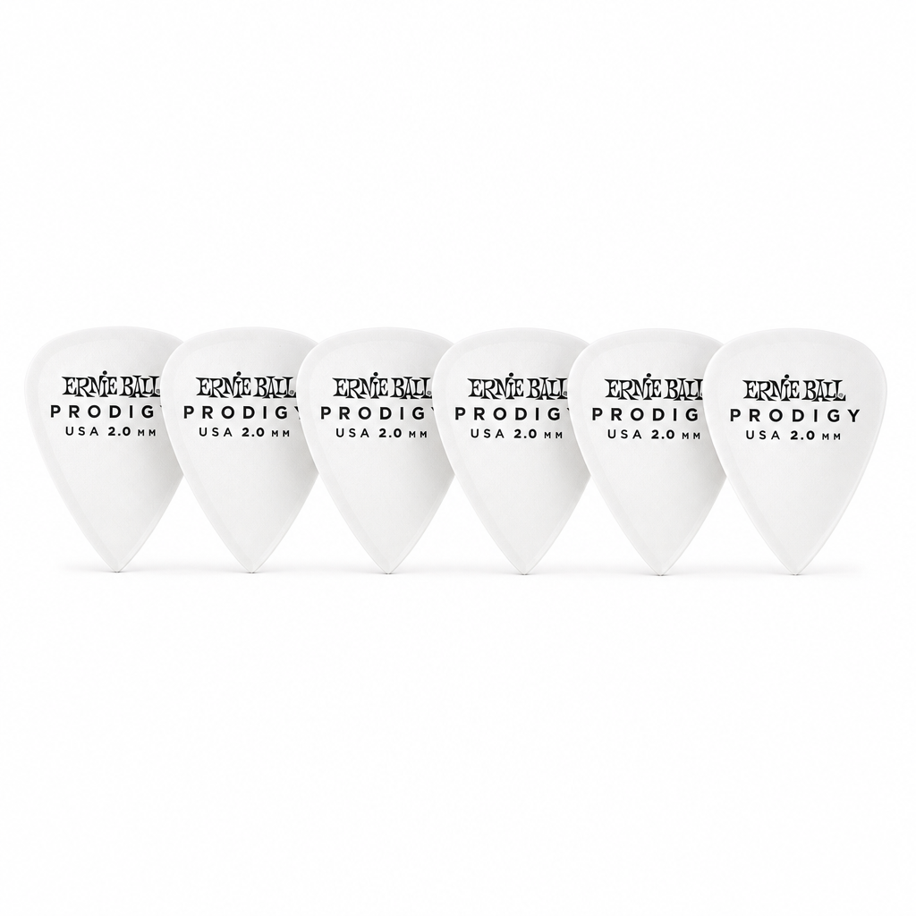 Ernie Ball Prodigy Picks 6 Set / 2.0mm Standard - White (P09202)
