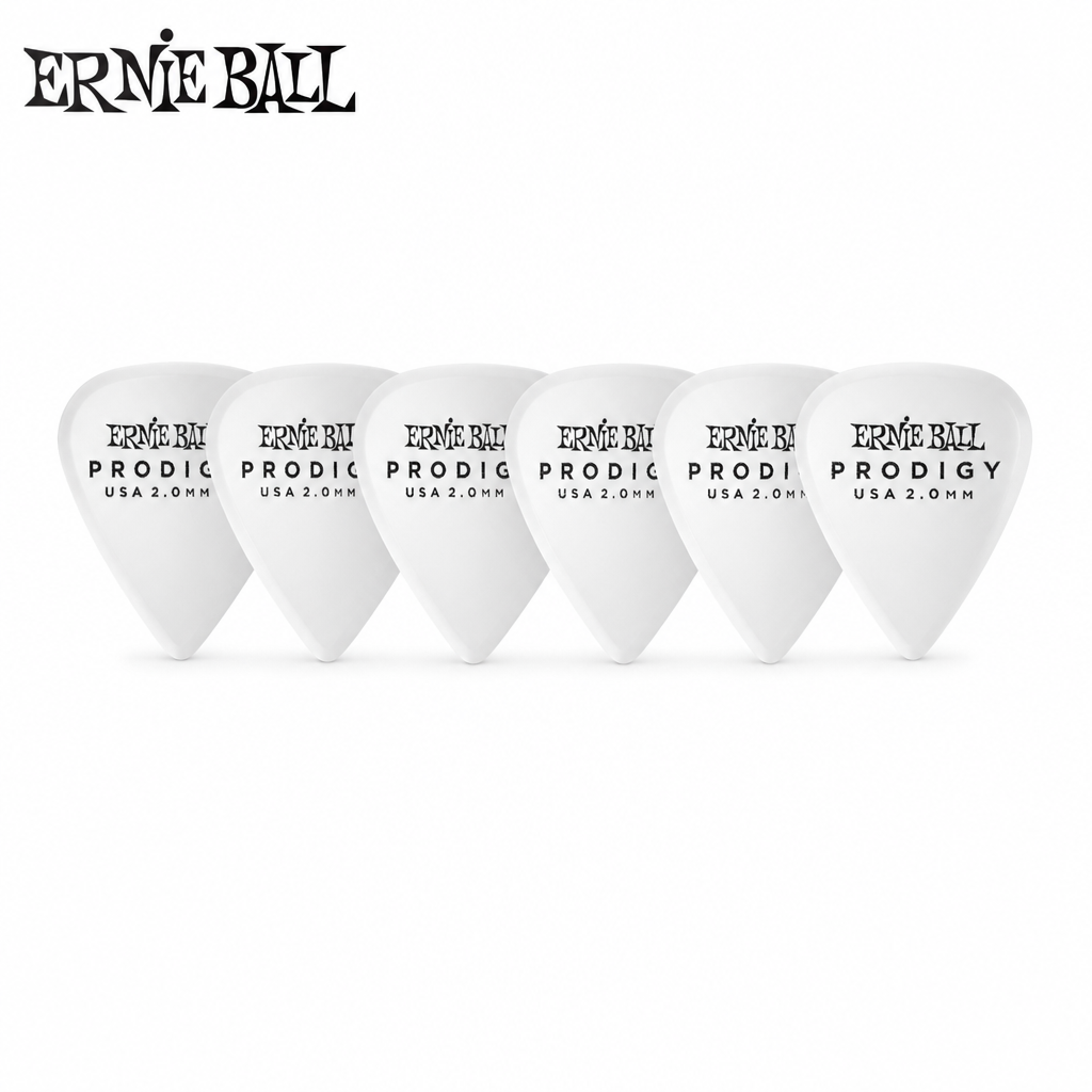 Ernie Ball Prodigy Picks 6 Set / 2.0mm Standard - White (P09202)